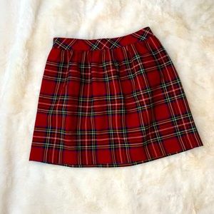 Girls Brooks Brothers red and navy blue tartan skirt